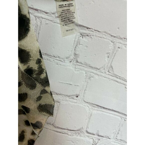 CHAUS animal leopard ruffles brown beige sleeveless top blouse XL NWT - Picture 9 of 9